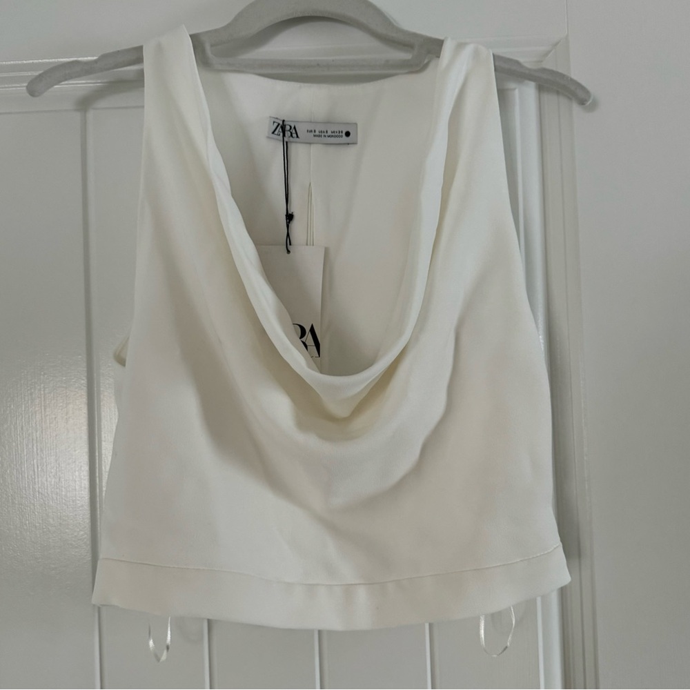 Zara Women’s White Cowl Top
